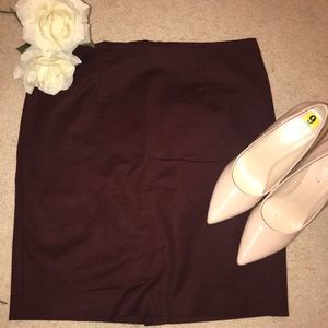 Burgundy Pencil Skirt